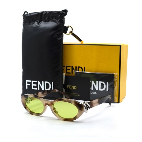 NEW! FENDI FE40140U 56N HAVANA GREEN AUTHENTIC SUNGLASSES - Picture 1 of 13
